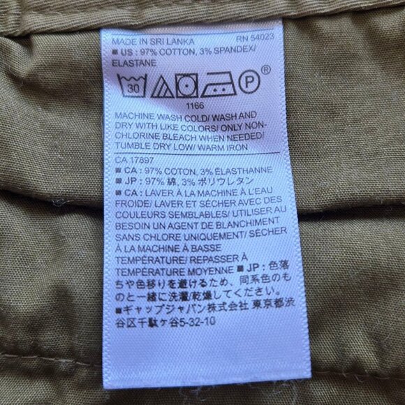 Banana Republic Womens Chino Sailor Button Shorts Olive Green Side Zip  Size 10 - Picture 5 of 5